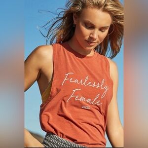 Lorna Jane Fearlessly Female Muscle Tank  Orange  XS  Like New